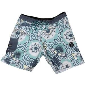 Vissla Stretch Mongo Floral Paisley Hawaiian Board Shorts Men's 36 $65 Retail